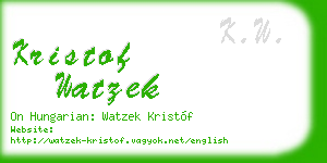 kristof watzek business card