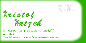 kristof watzek business card